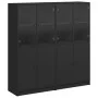 Regal mit Türen Holzwerkstoff schwarz 136x37x142 cm von , Bücherregale und Regale - Ref: Foro24-3206525, Preis: 254,92 €, Rab...