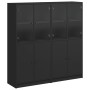 Regal mit Türen Holzwerkstoff schwarz 136x37x142 cm von , Bücherregale und Regale - Ref: Foro24-3206525, Preis: 258,19 €, Rab...