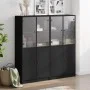 Regal mit Türen Holzwerkstoff schwarz 136x37x142 cm von , Bücherregale und Regale - Ref: Foro24-3206525, Preis: 254,92 €, Rab...