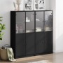 Regal mit Türen Holzwerkstoff schwarz 136x37x142 cm von , Bücherregale und Regale - Ref: Foro24-3206525, Preis: 258,19 €, Rab...
