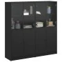 Regal mit Türen Holzwerkstoff schwarz 136x37x142 cm von , Bücherregale und Regale - Ref: Foro24-3206525, Preis: 254,92 €, Rab...