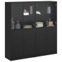 Regal mit Türen Holzwerkstoff schwarz 136x37x142 cm von , Bücherregale und Regale - Ref: Foro24-3206525, Preis: 258,19 €, Rab...
