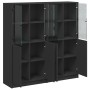 Regal mit Türen Holzwerkstoff schwarz 136x37x142 cm von , Bücherregale und Regale - Ref: Foro24-3206525, Preis: 258,19 €, Rab...