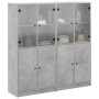 Regal mit Türen Holzwerkstoff grau 136x37x142 cm von , Bücherregale und Regale - Ref: Foro24-3206527, Preis: 293,96 €, Rabatt: %
