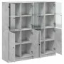 Shelf with gray engineered wood doors 136x37x142 cm by , Bookcases and shelves - Ref: Foro24-3206527, Price: 288,62 €, Discou...