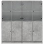 Shelf with gray engineered wood doors 136x37x142 cm by , Bookcases and shelves - Ref: Foro24-3206527, Price: 293,96 €, Discou...