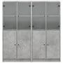 Shelf with gray engineered wood doors 136x37x142 cm by , Bookcases and shelves - Ref: Foro24-3206527, Price: 288,62 €, Discou...