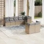Garden sofa set with beige cushions, 8 pieces, PE rattan. by , Garden sets - Ref: Foro24-3217909, Price: 507,84 €, Discount: %