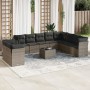 11-piece garden sofa set and gray synthetic rattan cushions by , Garden sets - Ref: Foro24-3217870, Price: 630,87 €, Discount: %