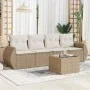 Garden sofa set with cushions 5 pieces beige synthetic rattan by , Garden sets - Ref: Foro24-3221087, Price: 387,15 €, Discou...