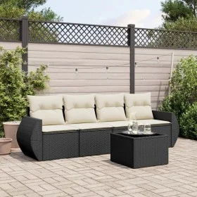 5-teiliges Gartenmöbel-Set und schwarze synthetische Rattankissen von , Gartensets - Ref: Foro24-3221085, Preis: 324,38 €, Ra...