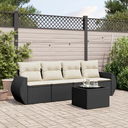 5-teiliges Gartenmöbel-Set und schwarze synthetische Rattankissen von , Gartensets - Ref: Foro24-3221085, Preis: 304,70 €, Ra...
