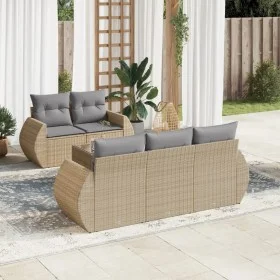 Garden sofa set with 6-piece synthetic rattan beige cushions by , Garden sets - Ref: Foro24-3221098, Price: 459,61 €, Discoun...