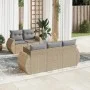 Garden sofa set with 6-piece synthetic rattan beige cushions by , Garden sets - Ref: Foro24-3221098, Price: 459,61 €, Discoun...