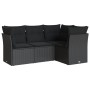 4-piece garden sofa set with black synthetic rattan cushions by , Garden sets - Ref: Foro24-3249414, Price: 306,89 €, Discoun...