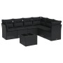 7-teiliges Garten-Essset und schwarze Kissen aus synthetischem Rattan von , Gartensets - Ref: Foro24-3249524, Preis: 452,02 €...