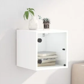 Nachttisch mit weißer Glastür 35x37x35 cm von , Nachttische - Ref: Foro24-836462, Preis: 27,49 €, Rabatt: %