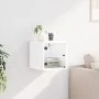 Bedside table with white glass door 35x37x35 cm by , Nightstands - Ref: Foro24-836462, Price: 27,49 €, Discount: %