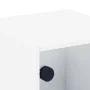 Mesita de noche con puerta de vidrio blanco 35x37x35 cm de , Mesitas de noche - Ref: Foro24-836462, Precio: 27,49 €, Descuent...
