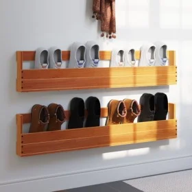 Shoe wall shelves 2 units pine wood brown 110x8.5x23.5 cm by , Shelves and shelves - Ref: Foro24-844490, Price: 56,17 €, Disc...