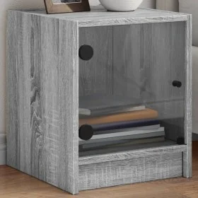Sonoma Nachttisch mit grauer Glastür 35x37x42 cm von , Nachttische - Ref: Foro24-836353, Preis: 34,28 €, Rabatt: %