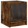 Nachttisch mit Glastür aus geräucherter Eiche 35x37x42 cm von , Nachttische - Ref: Foro24-836351, Preis: 33,80 €, Rabatt: %