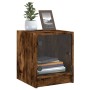 Nachttisch mit Glastür aus geräucherter Eiche 35x37x42 cm von , Nachttische - Ref: Foro24-836351, Preis: 33,80 €, Rabatt: %