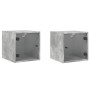 Nachttische mit Glastüren 2 Stk. Betongrau 35x37x35 cm von , Nachttische - Ref: Foro24-836469, Preis: 44,30 €, Rabatt: %