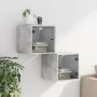 Mesitas noche puertas de vidrio 2 uds gris hormigón 35x37x35 cm de , Mesitas de noche - Ref: Foro24-836469, Precio: 37,24 €, ...