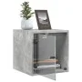 Mesitas noche puertas de vidrio 2 uds gris hormigón 35x37x35 cm de , Mesitas de noche - Ref: Foro24-836469, Precio: 37,24 €, ...