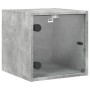 Nachttische mit Glastüren 2 Stk. Betongrau 35x37x35 cm von , Nachttische - Ref: Foro24-836469, Preis: 44,30 €, Rabatt: %