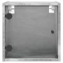Mesitas noche puertas de vidrio 2 uds gris hormigón 35x37x35 cm de , Mesitas de noche - Ref: Foro24-836469, Precio: 37,24 €, ...