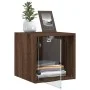 Bedside table with brown oak glass door 35x37x35 cm by , Nightstands - Ref: Foro24-836474, Price: 33,87 €, Discount: %