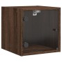 Nachttisch mit Glastür aus brauner Eiche 35x37x35 cm von , Nachttische - Ref: Foro24-836474, Preis: 34,33 €, Rabatt: %