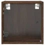 Bedside table with brown oak glass door 35x37x35 cm by , Nightstands - Ref: Foro24-836474, Price: 33,87 €, Discount: %