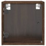Nachttisch mit Glastür aus brauner Eiche 35x37x35 cm von , Nachttische - Ref: Foro24-836474, Preis: 34,33 €, Rabatt: %