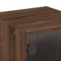 Bedside table with brown oak glass door 35x37x35 cm by , Nightstands - Ref: Foro24-836474, Price: 33,87 €, Discount: %