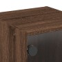 Nachttisch mit Glastür aus brauner Eiche 35x37x35 cm von , Nachttische - Ref: Foro24-836474, Preis: 34,33 €, Rabatt: %