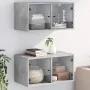 Mueble pared puertas vidrio 2 uds gris hormigón 68,5x37x35 cm by , Lockers and storage cabinets - Ref: Foro24-836504, Price: ...