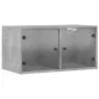 Mueble pared puertas vidrio 2 uds gris hormigón 68,5x37x35 cm by , Lockers and storage cabinets - Ref: Foro24-836504, Price: ...