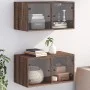 Wandmöbel Glastüren 2 Stk. braune Eiche 68,5x37x35 cm von , Schließfächer und Lagerschränke - Ref: Foro24-836510, Preis: 79,6...
