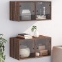 Wandmöbel Glastüren 2 Stk. braune Eiche 68,5x37x35 cm von , Schließfächer und Lagerschränke - Ref: Foro24-836510, Preis: 80,6...
