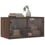Wandmöbel Glastüren 2 Stk. braune Eiche 68,5x37x35 cm von , Schließfächer und Lagerschränke - Ref: Foro24-836510, Preis: 80,6...