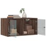 Wall-mounted furniture with 2 brown oak glass doors, 68.5x37x35 cm. by , Lockers and storage cabinets - Ref: Foro24-836510, P...