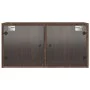 Wandmöbel Glastüren 2 Stk. braune Eiche 68,5x37x35 cm von , Schließfächer und Lagerschränke - Ref: Foro24-836510, Preis: 79,6...