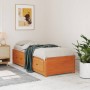Wax brown solid pine wood sofa bed 90x200 cm by , Beds and slatted bases - Ref: Foro24-844478, Price: 212,16 €, Discount: %