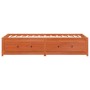 Wax brown solid pine wood sofa bed 90x200 cm by , Beds and slatted bases - Ref: Foro24-844478, Price: 212,16 €, Discount: %