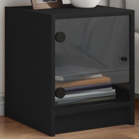 Nachttisch mit schwarzer Glastür 35x37x42 cm von , Nachttische - Ref: Foro24-836345, Preis: 33,57 €, Rabatt: %