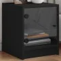 Nachttisch mit schwarzer Glastür 35x37x42 cm von , Nachttische - Ref: Foro24-836345, Preis: 33,13 €, Rabatt: %