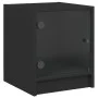 Mesita de noche con puerta de vidrio negro 35x37x42 cm de , Mesitas de noche - Ref: Foro24-836345, Precio: 33,13 €, Descuento: %